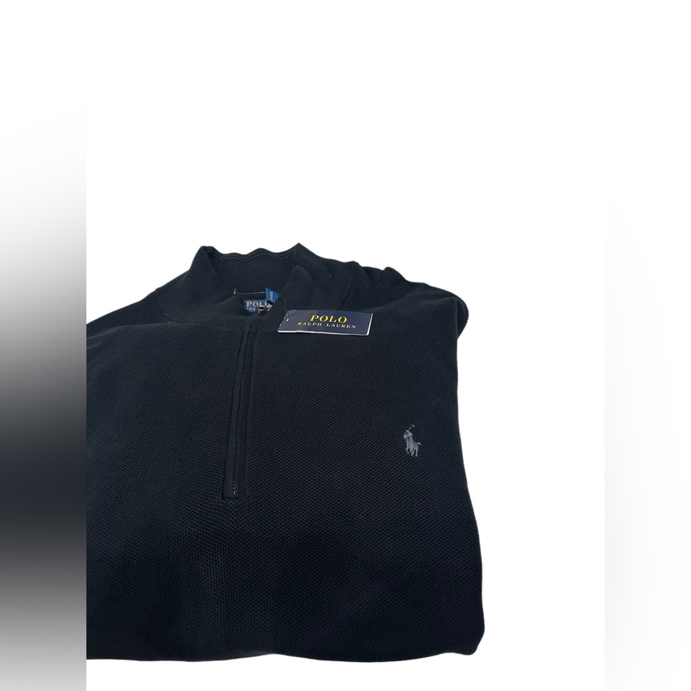 Polo Ralph Lauren Men’s 1/4 Zip Sweater 100 Cotton Embroidered Logo Black 4XLT